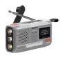 Tragbares Kurbelradio Marmitek RESQ 100 — DAB/DAB+/FM, 3 W, LCD, USB‑C, 3,5-mm-Klinke, hellgrau