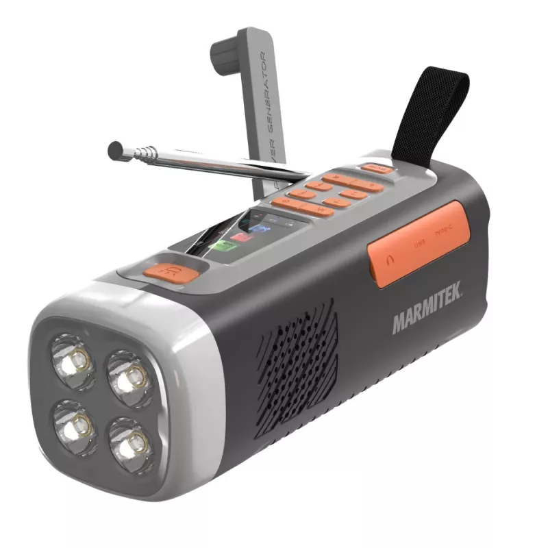 Marmitek RESQ 200 – Kurbelradio, Tragbar, Analog & digital, DAB, DAB+, FM, 87,5 - 108 MHz, 170 - 240 MHz, 3 W
