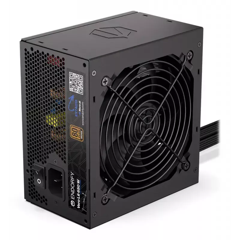 Netzteil ENDORFY Vero L6 650 W ATX 24-Pin, 80 PLUS Bronze, 120 mm Lüfter, schwarz
