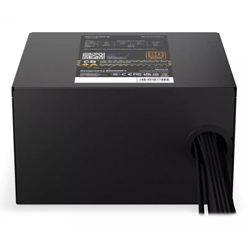 Netzteil ENDORFY Vero L6 550 W ATX 24-Pin 80 PLUS Bronze, 120 mm Lüfter, schwarz