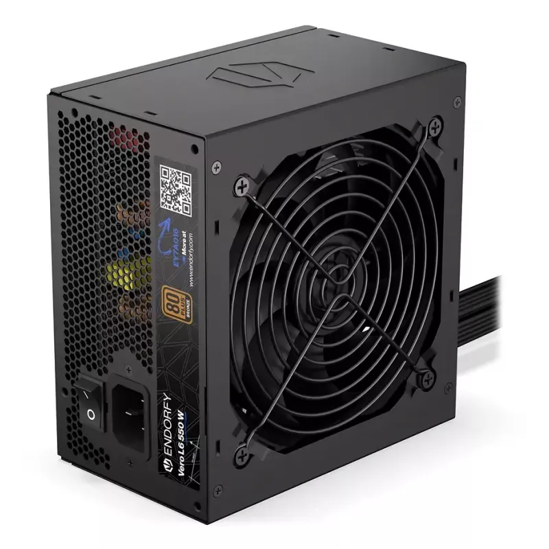 Netzteil ENDORFY Vero L6 550 W ATX 24-Pin 80 PLUS Bronze, 120 mm Lüfter, schwarz