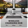 AXAGON HMC-WL9 USB-C 9‑in‑1 Docking-Hub mit 10 Gbit/s, 100W PD, 8K HDMI, Ethernet, kabellosem Laden