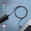 USB-C-zu-USB-C-Kabel AXAGON BUCM4X-CM05AB — USB4 Gen 3x2, 40 Gbit/s, 240 W, 0,5 m, schwarz