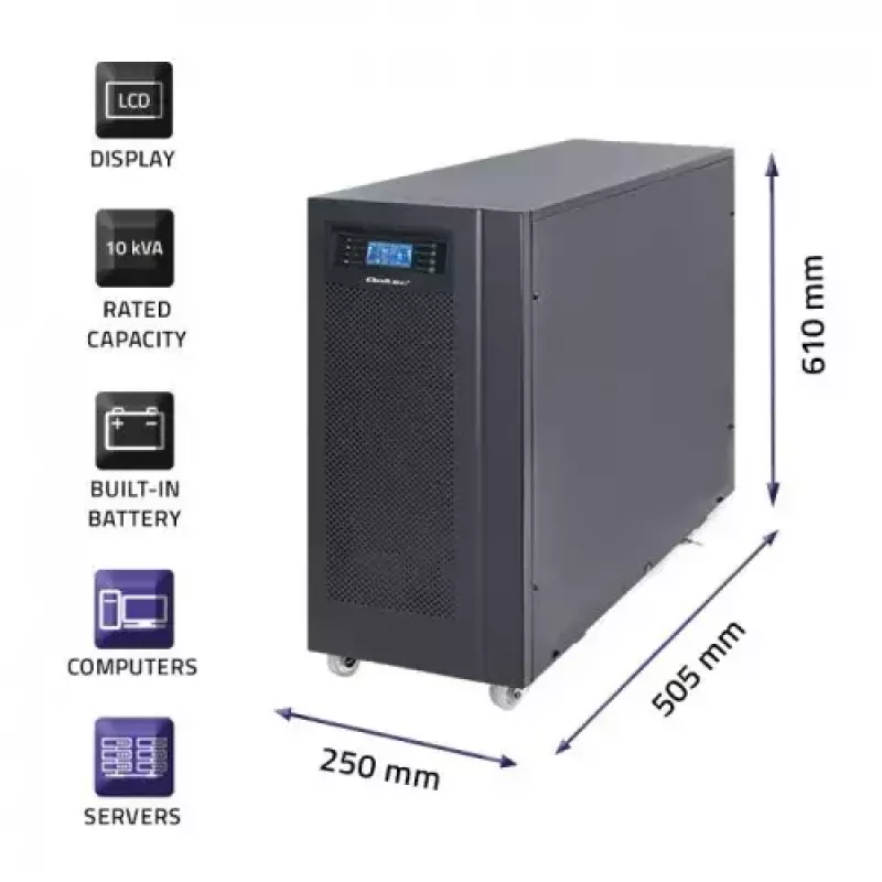 UPS Qoltec 53044 Online-Doppelwandler 10 kVA 8000 W