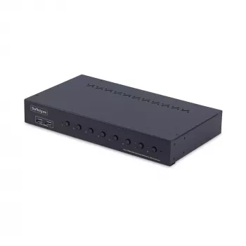 StarTech.com 8-Port HDMI KVM-Switch mit 1U-Rackmount-Kit, 4K 60Hz HDMI 2.0, Tasten- und Hotkey-Umschaltung, 4-Port USB-Hub, betriebssystemunabhängig, TAA-konform