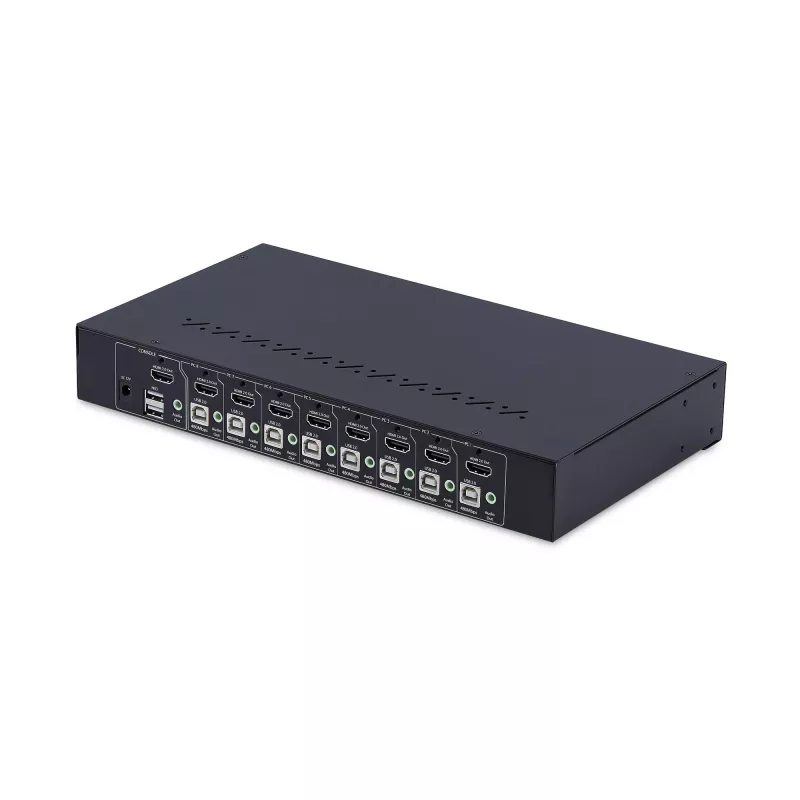 StarTech.com 8-Port HDMI KVM-Switch mit 1U-Rackmount-Kit, 4K 60Hz HDMI 2.0, Tasten- und Hotkey-Umschaltung, 4-Port USB-Hub, betriebssystemunabhängig, TAA-konform
