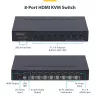 StarTech.com 8-Port HDMI KVM-Switch mit 1U-Rackmount-Kit, 4K 60Hz HDMI 2.0, Tasten- und Hotkey-Umschaltung, 4-Port USB-Hub, betriebssystemunabhängig, TAA-konform