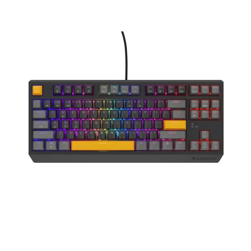 GENESIS Thor 230 TKL Tastatur Gaming USB + RF Wireless + Bluetooth QWERTY Schwarz, Grau, Orange