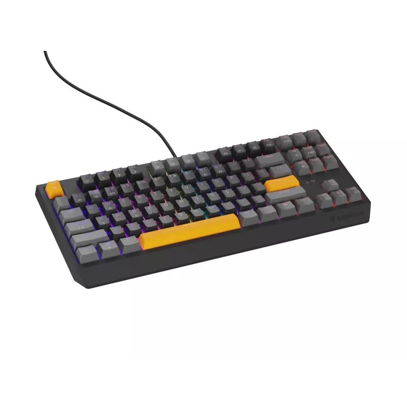 GENESIS Thor 230 TKL Tastatur Gaming USB + RF Wireless + Bluetooth QWERTY Schwarz, Grau, Orange