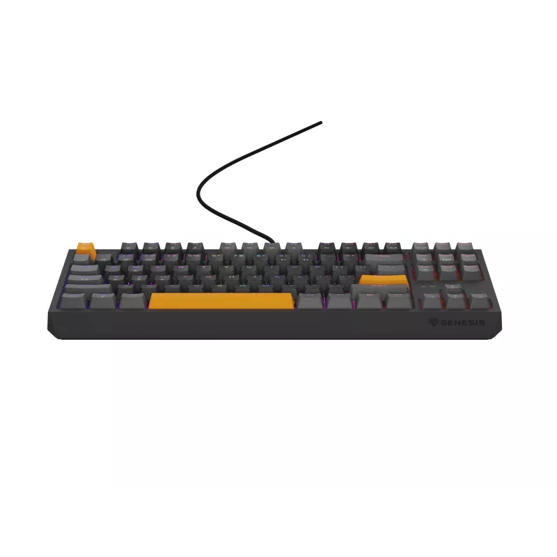 GENESIS Thor 230 TKL Tastatur Gaming USB + RF Wireless + Bluetooth QWERTY Schwarz, Grau, Orange