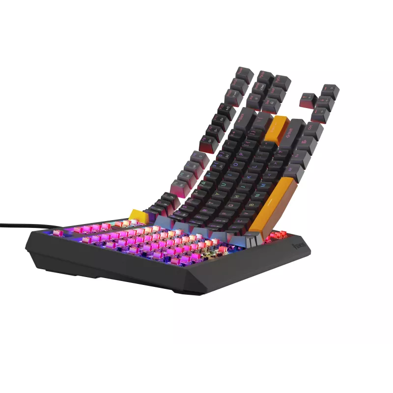 GENESIS Thor 230 TKL Tastatur Gaming USB + RF Wireless + Bluetooth QWERTY Schwarz, Grau, Orange