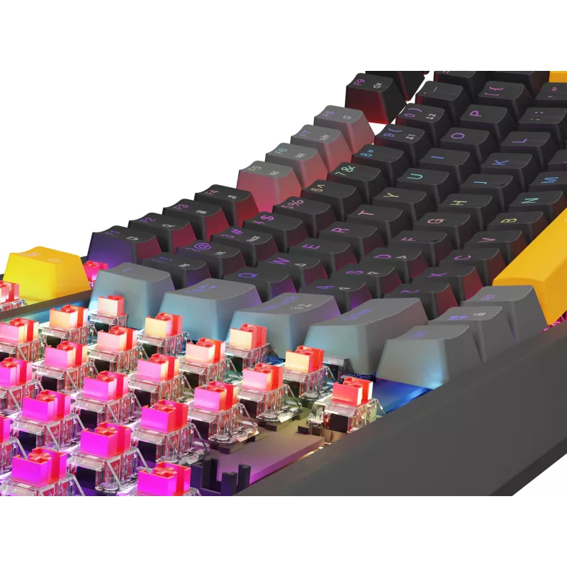 GENESIS Thor 230 TKL Tastatur Gaming USB + RF Wireless + Bluetooth QWERTY Schwarz, Grau, Orange