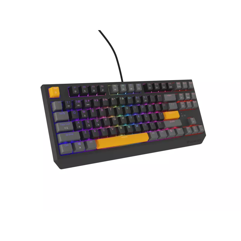 GENESIS Thor 230 TKL Tastatur Gaming USB + RF Wireless + Bluetooth QWERTY Schwarz, Grau, Orange