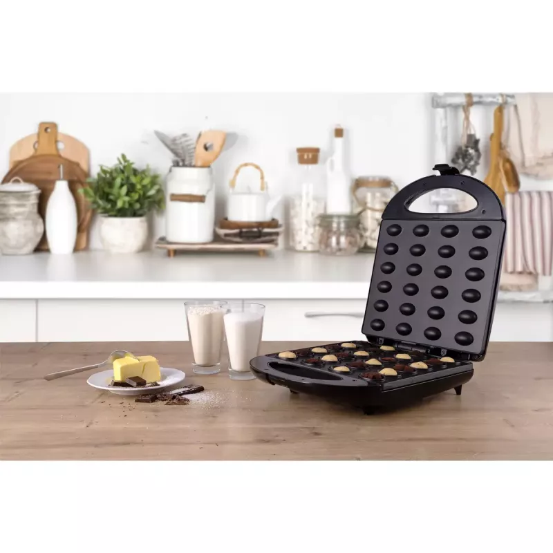 Waffeleisen Mesko MS 3041 — 1600 W, Schwarz, macht 24 elliptische Waffeln (220–240 V)