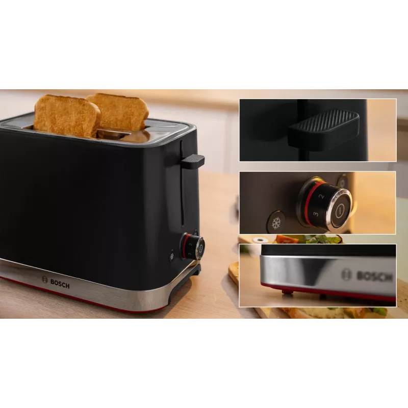 Bosch TAT4M223 Toaster 4 2 Scheiben 950 W Schwarz, Edelstahl