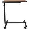 Betttisch ActionMed SP100AM — höhenverstellbarer Betttisch, rechteckige Tischplatte, neigbar, feststellbare Rollen, max. Belastung 20 kg, Holzfarbe