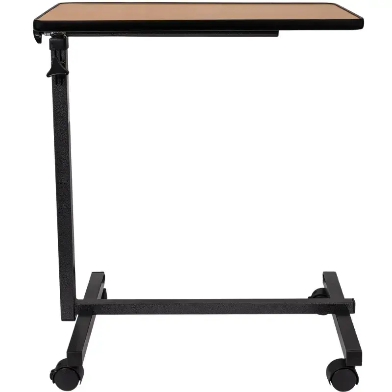 Betttisch ActionMed SP100AM — höhenverstellbarer Betttisch, rechteckige Tischplatte, neigbar, feststellbare Rollen, max. Belastung 20 kg, Holzfarbe