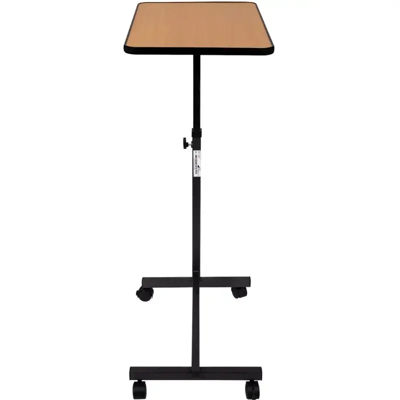 Betttisch ActionMed SP100AM — höhenverstellbarer Betttisch, rechteckige Tischplatte, neigbar, feststellbare Rollen, max. Belastung 20 kg, Holzfarbe