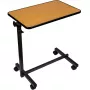 Betttisch ActionMed SP100AM — höhenverstellbarer Betttisch, rechteckige Tischplatte, neigbar, feststellbare Rollen, max. Belastung 20 kg, Holzfarbe
