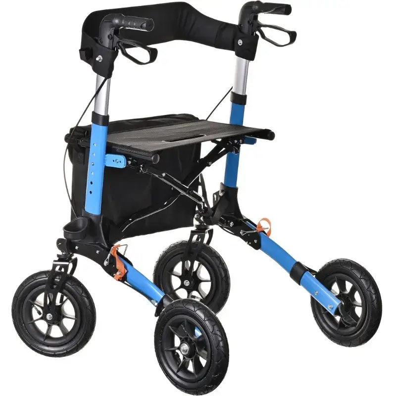 Mobilitäts-Rollator ActionMed CH200AM Alu-Geländerollator, leichter faltbarer Rahmen, Sitz, 4 Räder, höhenverstellbar