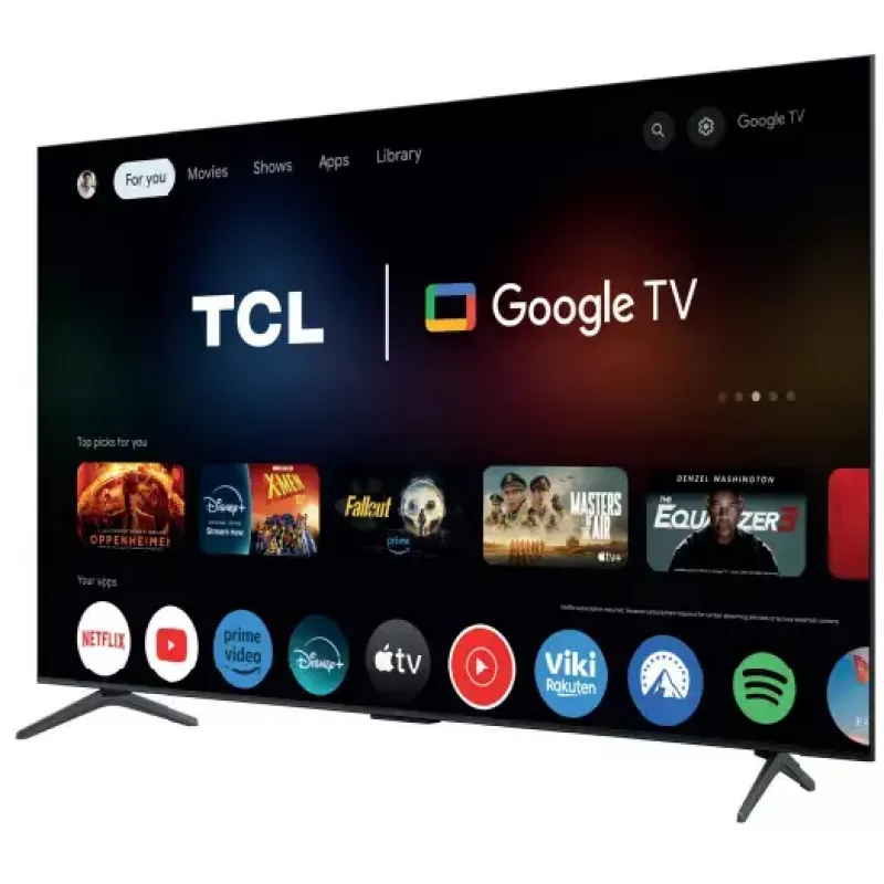 TV TCL 55C61K 55 Zoll (139,7 cm) 4K Ultra HD QD‑Mini LED Smart TV mit Google TV, Wi‑Fi, PPI 4100, Metallic