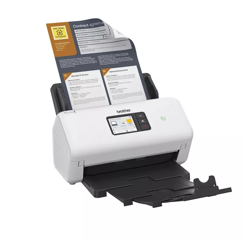ADF-Scanner Brother ADS-4550W 600 x 600 DPI Dual-CIS 60-Blatt-ADF 7,11 cm Display 48-Bit-Eingabe 24-Bit-Ausgabe 5250 Seiten/Tag Schwarz Weiß