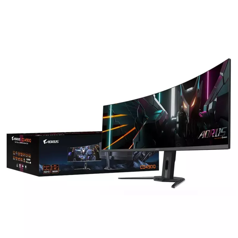 Monitor GIGABYTE 49 Zoll OLED CO49DQ DQHD 5120×1440 144 Hz, HDR, FreeSync, 10-bit, 2×HDMI 2.1, USB-C, VESA 100×100