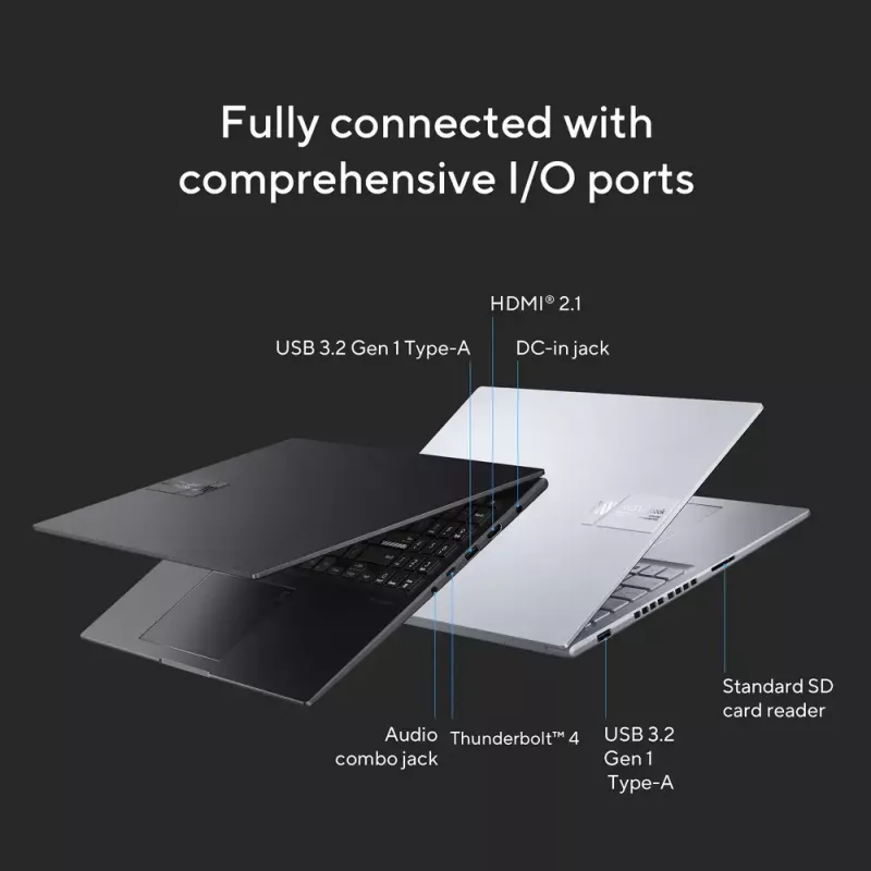 ASUS Vivobook 16X K3605VU-WS96 Intel® Core™ i9 i9-13900H Laptop 40,6 cm (16 Zoll) WUXGA 16 GB DDR4-SDRAM 1 TB SSD NVIDIA GeForce RTX 4050 Wi-Fi 6E (802.11ax) Windows 11 Home Silber