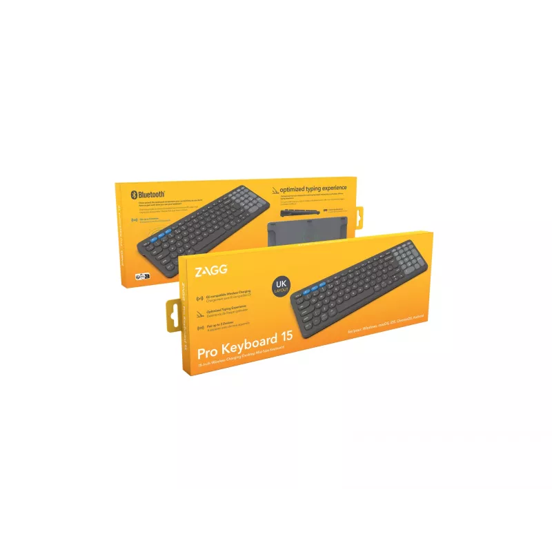 ZAGG Pro 15 Tastatur Universal Bluetooth QWERTY UK Englisch Schwarz