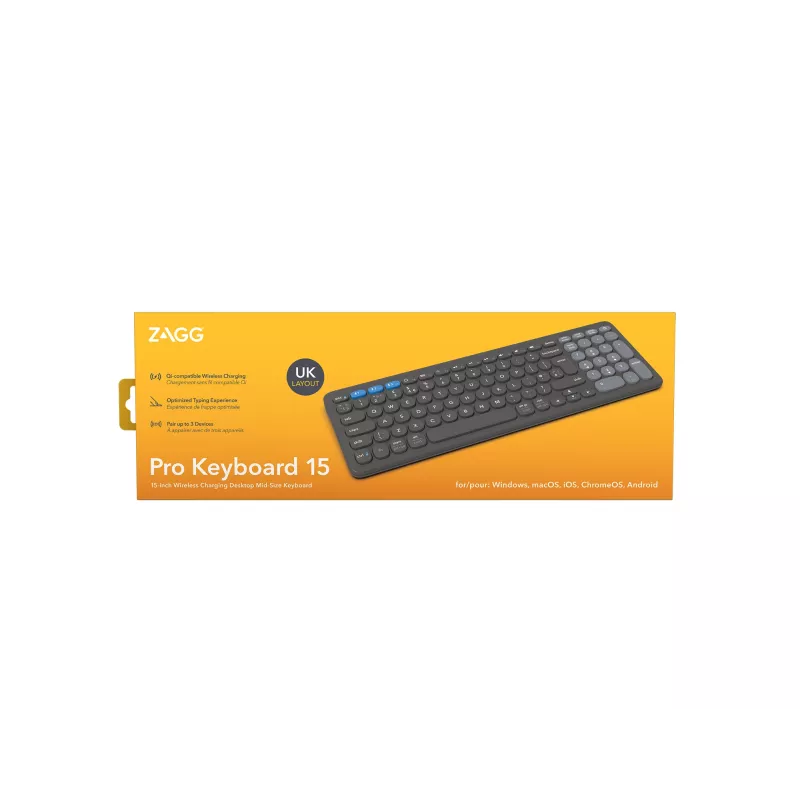 ZAGG Pro 15 Tastatur Universal Bluetooth QWERTY UK Englisch Schwarz