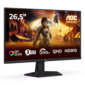 AOC G4 Q27G41ZDF Computermonitor 67,3 cm (26,5 Zoll) 2560 x 1440 Pixel Quad HD QD-OLED Schwarz, Rot