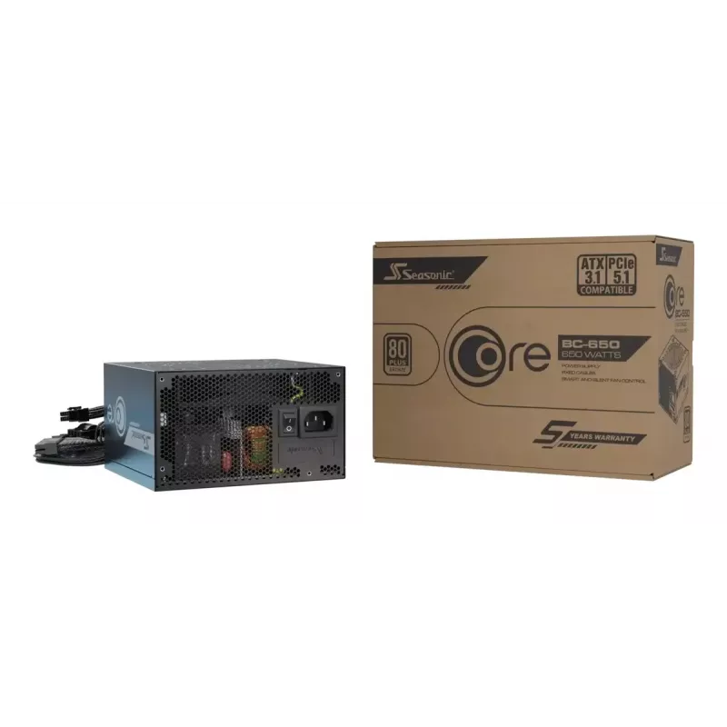 Netzteil Seasonic CORE BC-650 650W ATX 20+4-Pin, 80 PLUS Bronze, schwarz, 120-mm-Lüfter