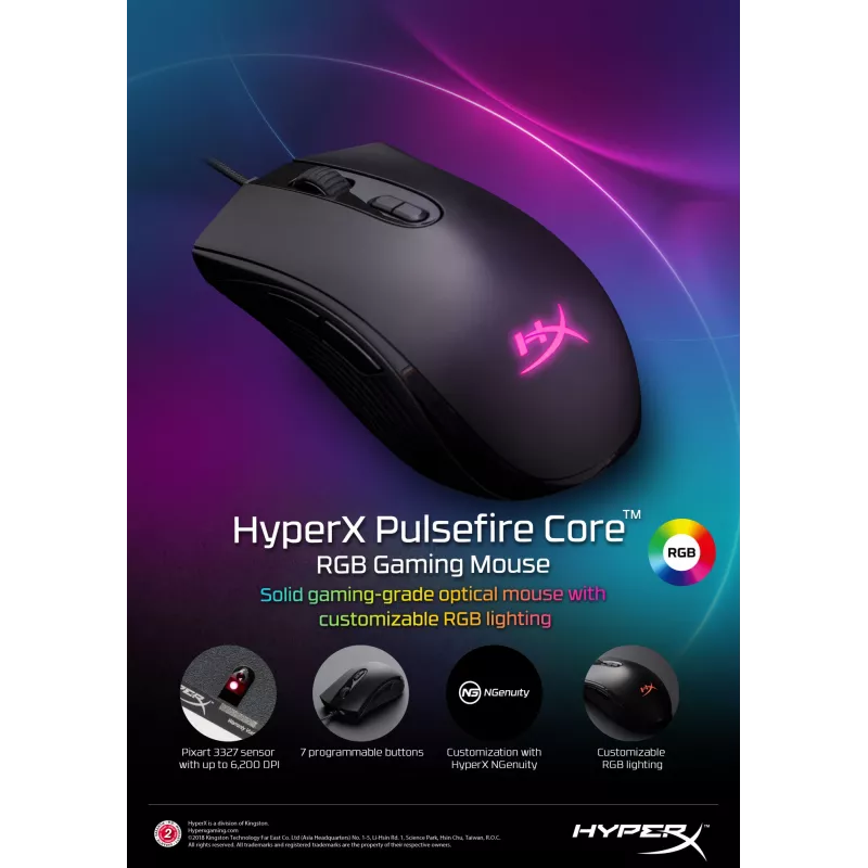 HyperX Pulsefire Core – Gaming-Maus (Schwarz)