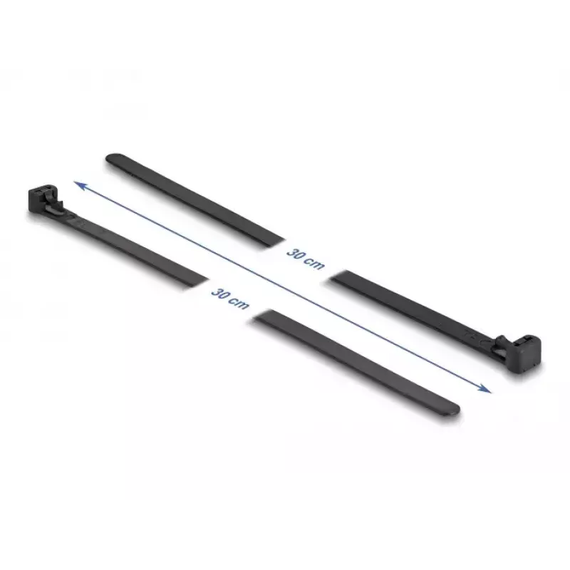 Klett-Kabelbinder DeLOCK 300x7,6mm schwarz 100 Stück