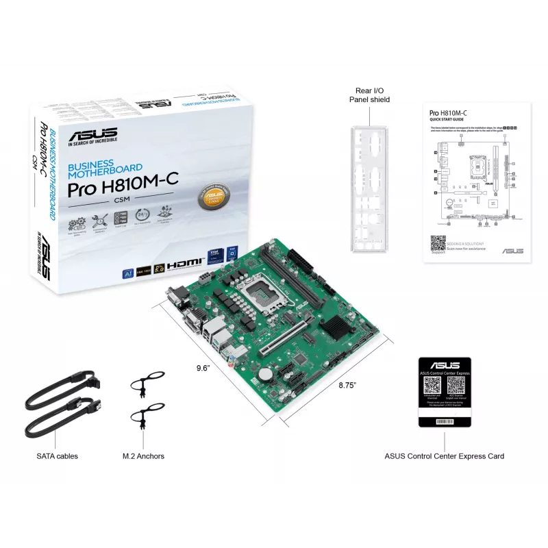 ASUS PRO H810M-C-CSM Intel H810 LGA 1851 (Socket V1) micro ATX