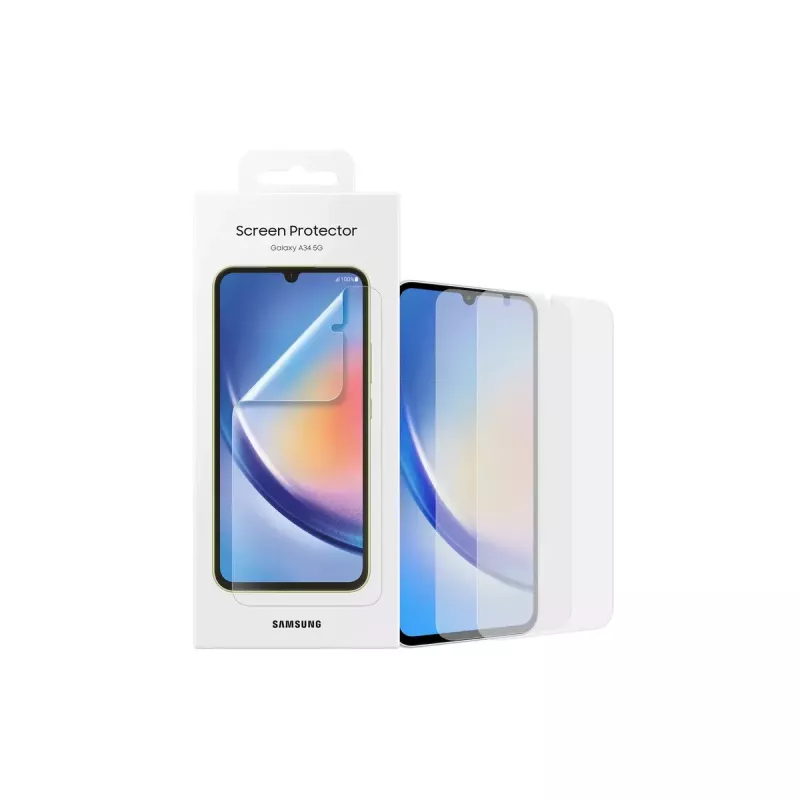 Displayschutz Samsung EF-UA346 klar für Galaxy A34 5G, transparent, 2 Stück, passend für 6,6 Zoll Display