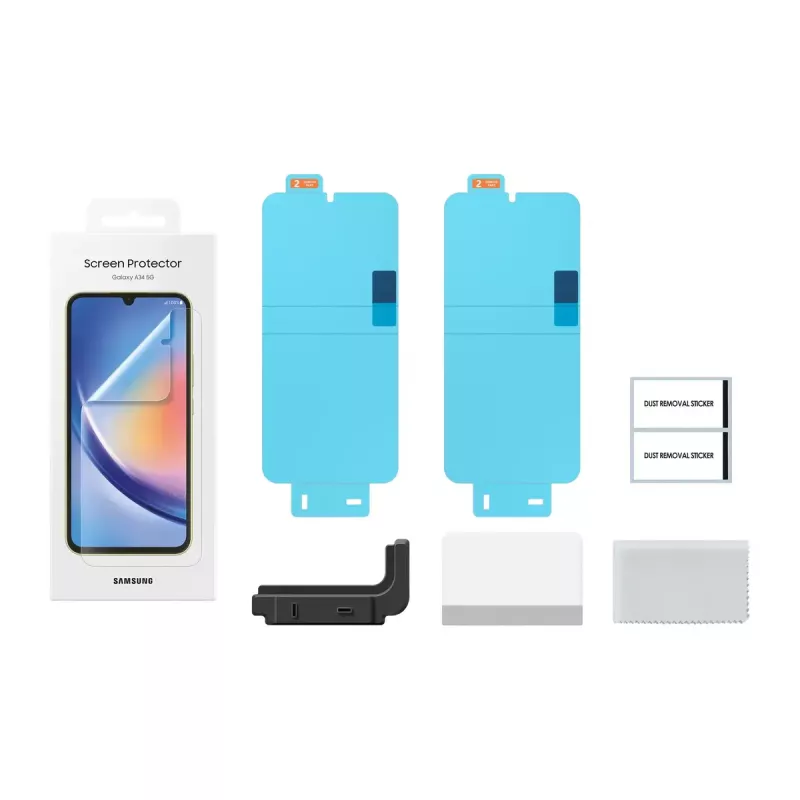 Displayschutz Samsung EF-UA346 klar für Galaxy A34 5G, transparent, 2 Stück, passend für 6,6 Zoll Display