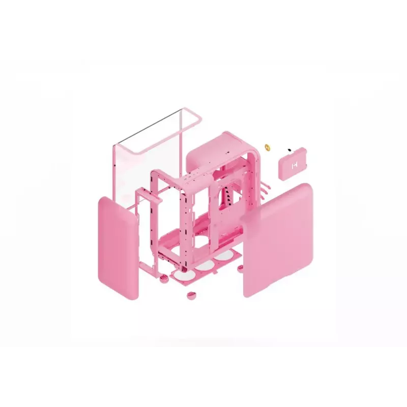 Mid-Tower-PC-Gehäuse HYTE X50 Strawberry Milk, Modell CS-HYTE-X50G-SM