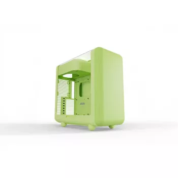 Mid-Tower-Gehäuse HYTE X50 Matcha Milk – ATX/mATX/Mini-ITX Unterstützung, gehärtetes Glas, Front-I/O