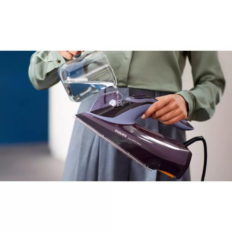 Philips 8000 Series DST8021/30 Dampfbügeleisen SteamGlide Elite-Bügelsohle 3000 W Violett