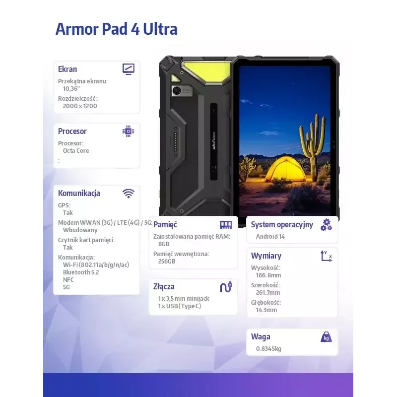 Tablet UleFone Armor Pad 4 Ultra 25,9 cm (10,36 Zoll) MediaTek 8 GB 256 GB Android