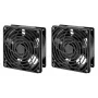 Intellinet 2-Lüfter-Belüftungseinheit für 19-Zoll-Wandgehäuse, Dachmontage, 1,8 m Netzkabel mit EU CEE 7/7-Stecker, Format 120 x 120 mm, Erdungsset enthalten, Schwarz