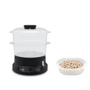Tefal Minicompact VC139810 Dampfgarer 2 Körbe Freistehend 800 W Schwarz