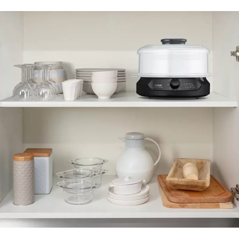 Tefal Minicompact VC139810 Dampfgarer 2 Körbe Freistehend 800 W Schwarz