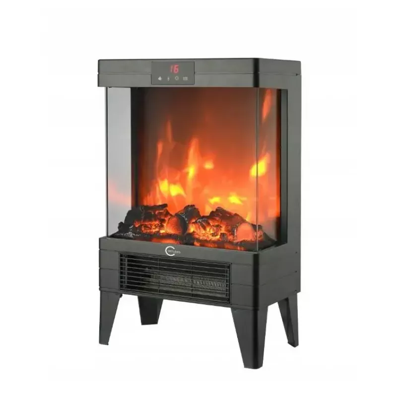 Elektroheizung Carruzzo Q20P Ölradiator, 1800 W, 15–45 °C, Glasgehäuse, Fernbedienung/App/Touch-Steuerung, Timer 1–12 h, Wand- oder Bodenmontage, schwarz