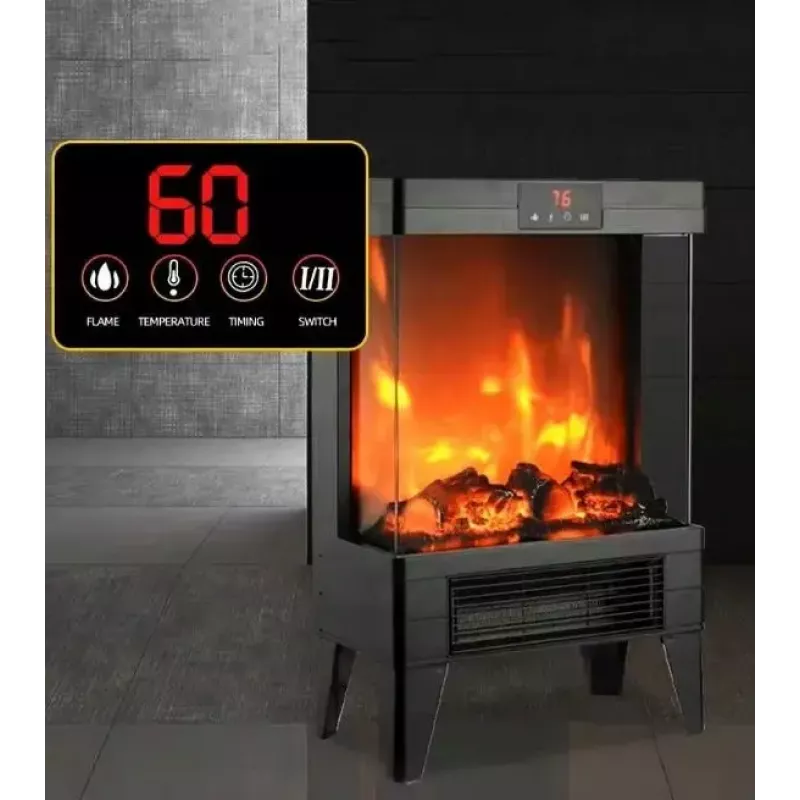 Elektroheizung Carruzzo Q20P Ölradiator, 1800 W, 15–45 °C, Glasgehäuse, Fernbedienung/App/Touch-Steuerung, Timer 1–12 h, Wand- oder Bodenmontage, schwarz