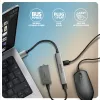 USB-Hub AXAGON HUE-STA — 4-Port Aluminiumleiste, 1× USB-A 5 Gbit/s + 2× USB-A & 1× USB-C 480 Mbit/s, USB-A-Host, grau