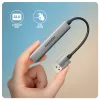 USB-Hub AXAGON HUE-STA — 4-Port Aluminiumleiste, 1× USB-A 5 Gbit/s + 2× USB-A & 1× USB-C 480 Mbit/s, USB-A-Host, grau