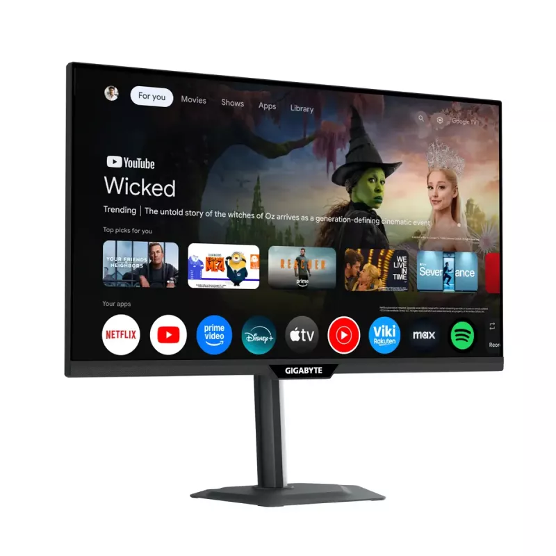 27 Zoll GIGABYTE M27QS 2K QHD Smart Monitor — 2560x1440, 180Hz, 1ms, 350 cd/m², FreeSync, DisplayHDR400, HDMI 2.0, DP 1.4