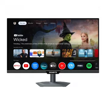 27 Zoll GIGABYTE M27QS 2K QHD Smart Monitor — 2560x1440, 180Hz, 1ms, 350 cd/m², FreeSync, DisplayHDR400, HDMI 2.0, DP 1.4